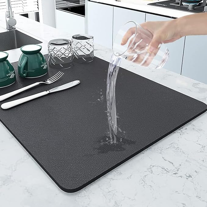Quick-Dish Drying Kitchen Mat