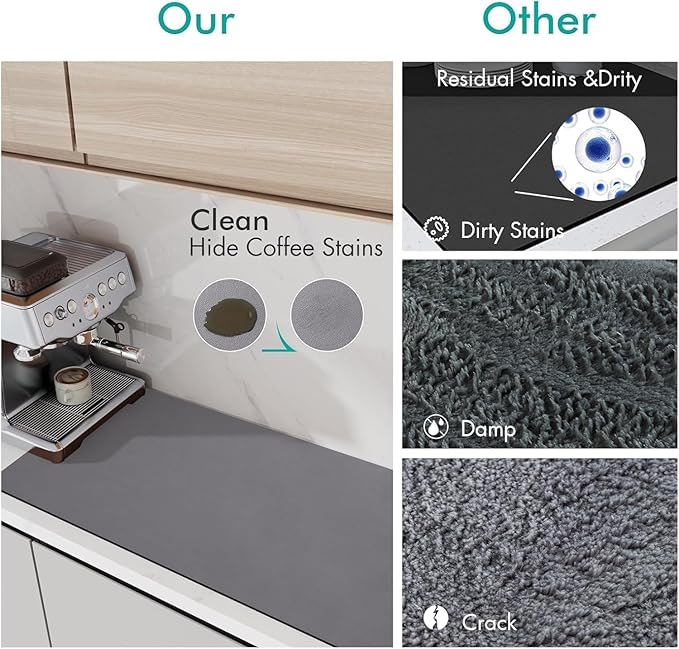 Quick-Dish Drying Kitchen Mat